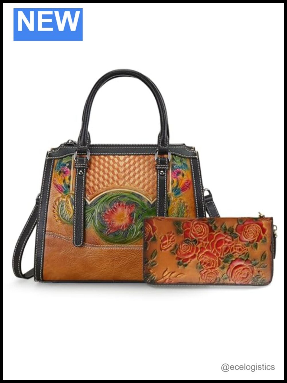 Handmade Leather Shoulder Bag with RFID Wallet Two Ways to Use